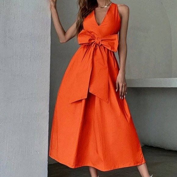 Sunshine orange bow dress - Picture 6 of 6